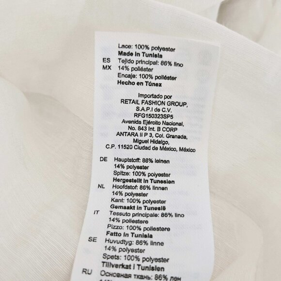 SANDRO WHITE NORMANDIE LACE TRIM SHIRT (3) - Picture 10 of 12